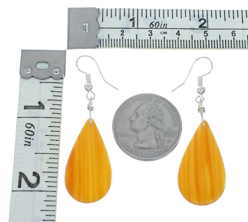 Southwestern Sterling Silver And Oyster Shell Hook Dangle Earrings X10523