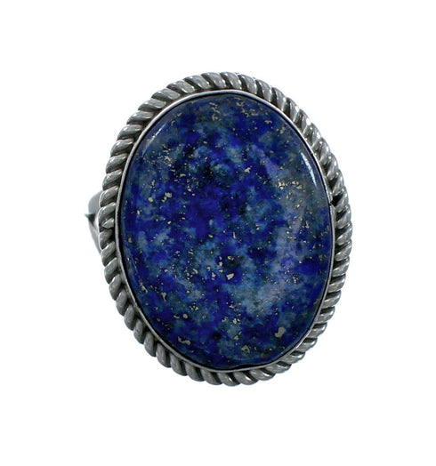 Lapis Native American And Sterling Silver Ring Size 9 X10522