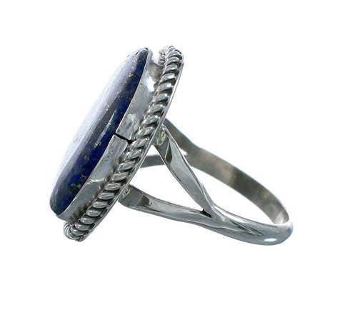 Lapis Native American And Sterling Silver Ring Size 9 X10522