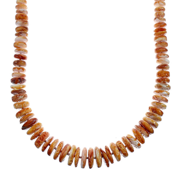 Native American Sterling Silver Oyster Shell Bead Necklace X10520