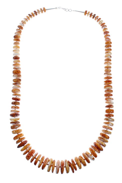 Native American Sterling Silver Oyster Shell Bead Necklace X10520