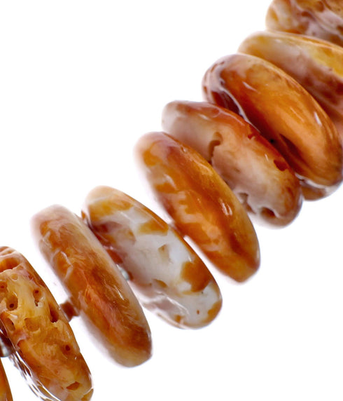 Native American Sterling Silver Oyster Shell Bead Necklace X10520