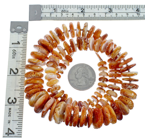 Native American Sterling Silver Oyster Shell Bead Necklace X10520