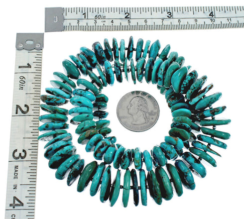 Native American Sterling Silver Turquoise Bead Necklace X10519