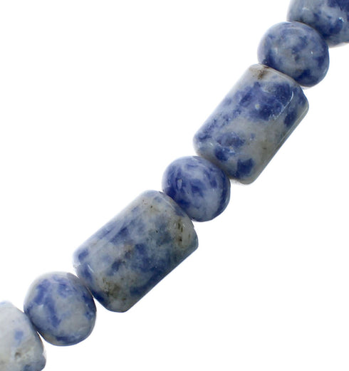 Genuine Sterling Silver Southwest Dumortierite Bead Necklace X10541