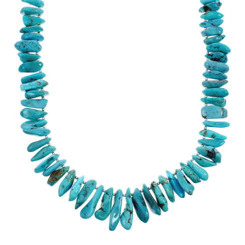 Turquoise Authentic Southwestern Sterling Silver Bead Necklace X10542