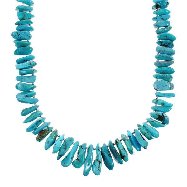 Turquoise Authentic Southwestern Sterling Silver Bead Necklace X10542
