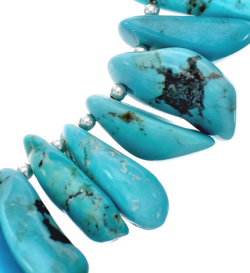 Turquoise Authentic Southwestern Sterling Silver Bead Necklace X10542
