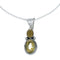 Navajo Sterling Silver Italian Rope Chain And Citrine Pendant Set X10549
