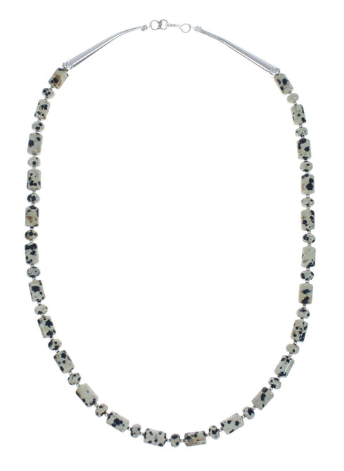 Genuine Sterling Silver Southwest Dalmatian Bead Necklace X10552