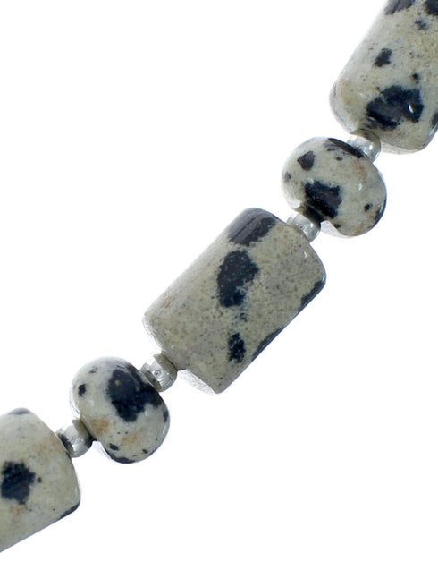 Genuine Sterling Silver Southwest Dalmatian Bead Necklace X10552