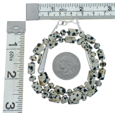 Genuine Sterling Silver Southwest Dalmatian Bead Necklace X10552