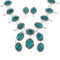 Turquoise Sterling Silver Navajo Naja Squash Blossom Necklace Set X10535