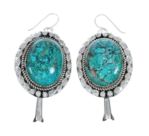 Turquoise Sterling Silver Navajo Naja Squash Blossom Necklace Set X10535