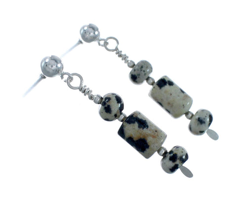 Navajo Dalmatian Sterling Silver Bead Earrings X10561