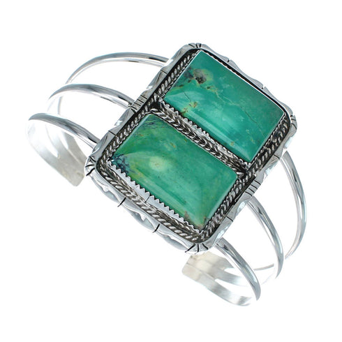 Authentic Kingman Turquoise Sterling Silver Navajo Cuff Bracelet X10637