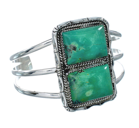 Authentic Kingman Turquoise Sterling Silver Navajo Cuff Bracelet X10637