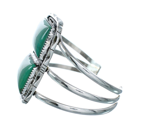 Authentic Kingman Turquoise Sterling Silver Navajo Cuff Bracelet X10637