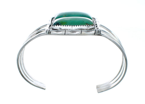 Authentic Kingman Turquoise Sterling Silver Navajo Cuff Bracelet X10637