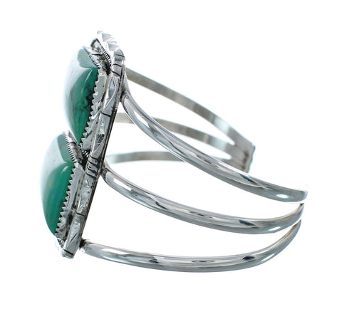 Authentic Kingman Turquoise Sterling Silver Navajo Cuff Bracelet X10638