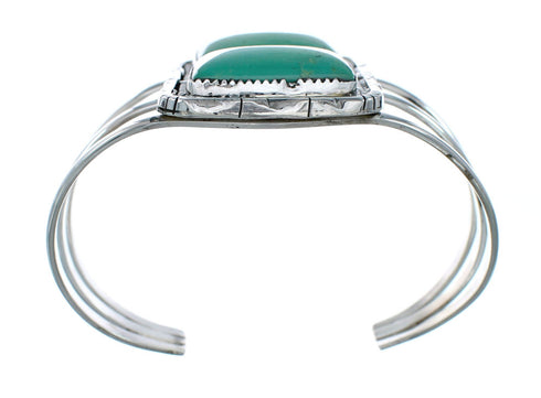 Authentic Kingman Turquoise Sterling Silver Navajo Cuff Bracelet X10638