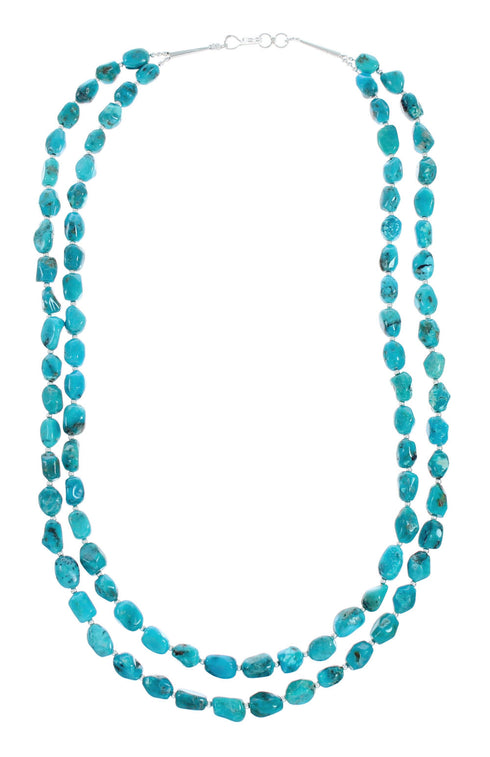 2-Strand Sterling Silver Turquoise Bead Necklace X10633
