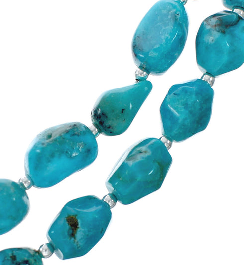 2-Strand Sterling Silver Turquoise Bead Necklace X10633