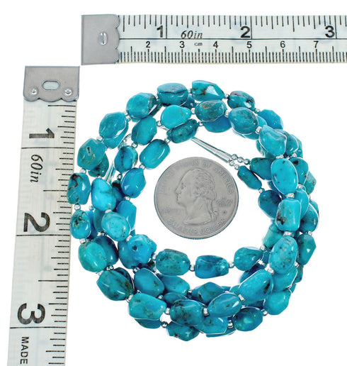 2-Strand Sterling Silver Turquoise Bead Necklace X10633