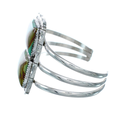 Authentic Kingman Turquoise Sterling Silver Navajo Cuff Bracelet X10701