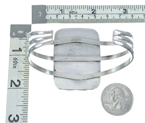 Authentic Kingman Turquoise Sterling Silver Navajo Cuff Bracelet X10701