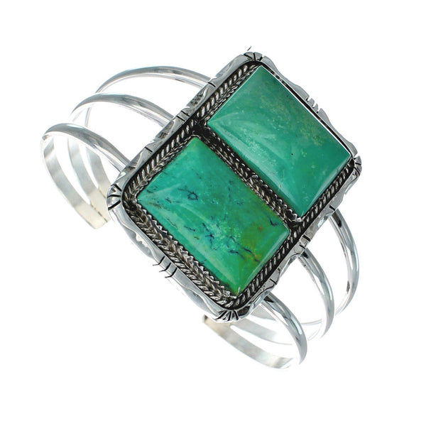 Authentic Navajo Kingman Turquoise Sterling Silver Cuff Bracelet X10702