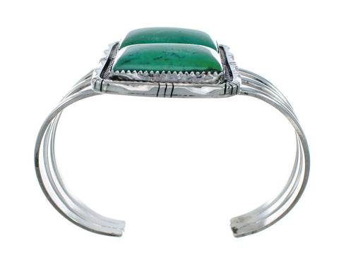 Authentic Navajo Kingman Turquoise Sterling Silver Cuff Bracelet X10702
