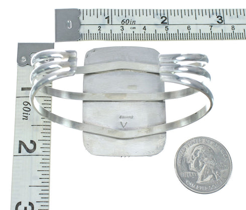 Authentic Navajo Kingman Turquoise Sterling Silver Cuff Bracelet X10702