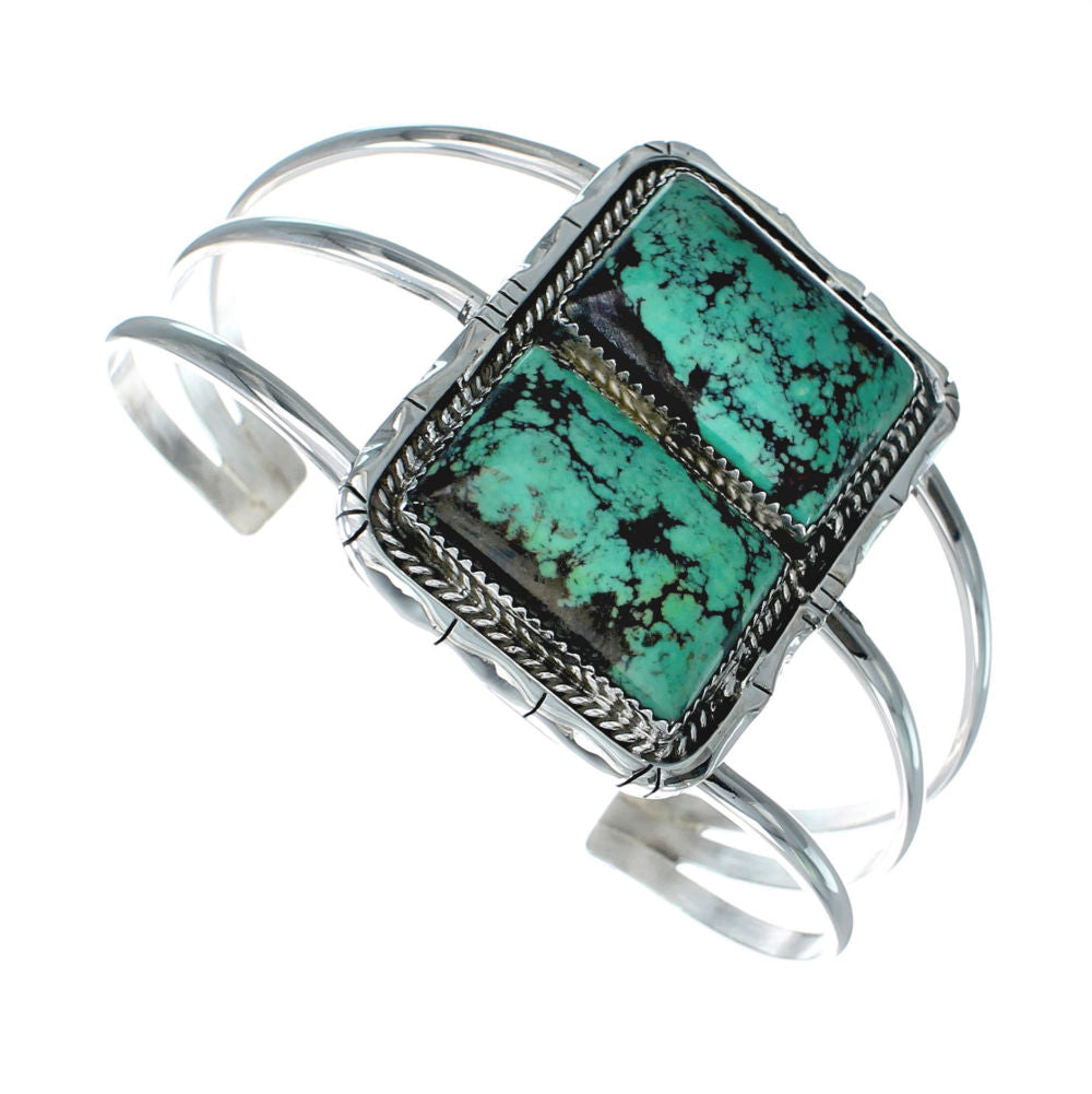Native American Navajo Kingman Turquoise Sterling Silver Cuff Bracelet ...