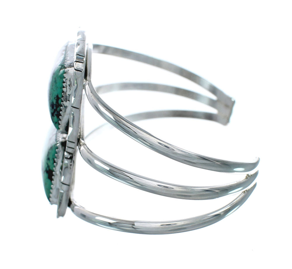 Native American Navajo Kingman Turquoise Sterling Silver Cuff Bracelet ...