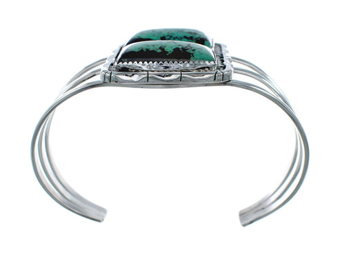 Native American Navajo Kingman Turquoise Sterling Silver Cuff Bracelet X10703
