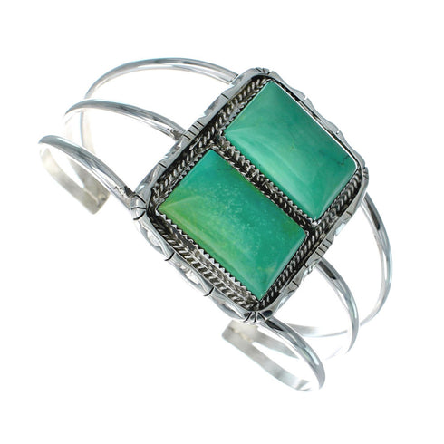 Authentic Navajo Kingman Turquoise Sterling Silver Cuff Bracelet X10705