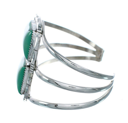 Authentic Navajo Kingman Turquoise Sterling Silver Cuff Bracelet X10705