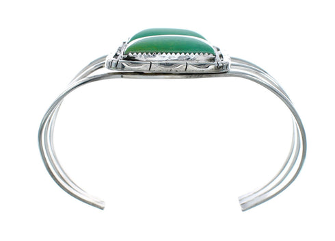 Authentic Navajo Kingman Turquoise Sterling Silver Cuff Bracelet X10705