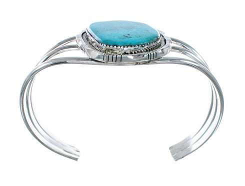 Native American Navajo Kingman Turquoise Sterling Silver Cuff Bracelet X10707