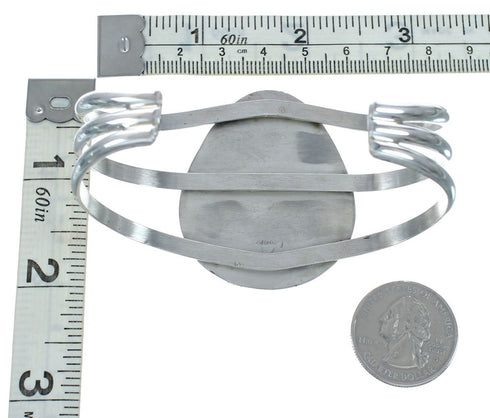 Native American Navajo Kingman Turquoise Sterling Silver Cuff Bracelet X10707