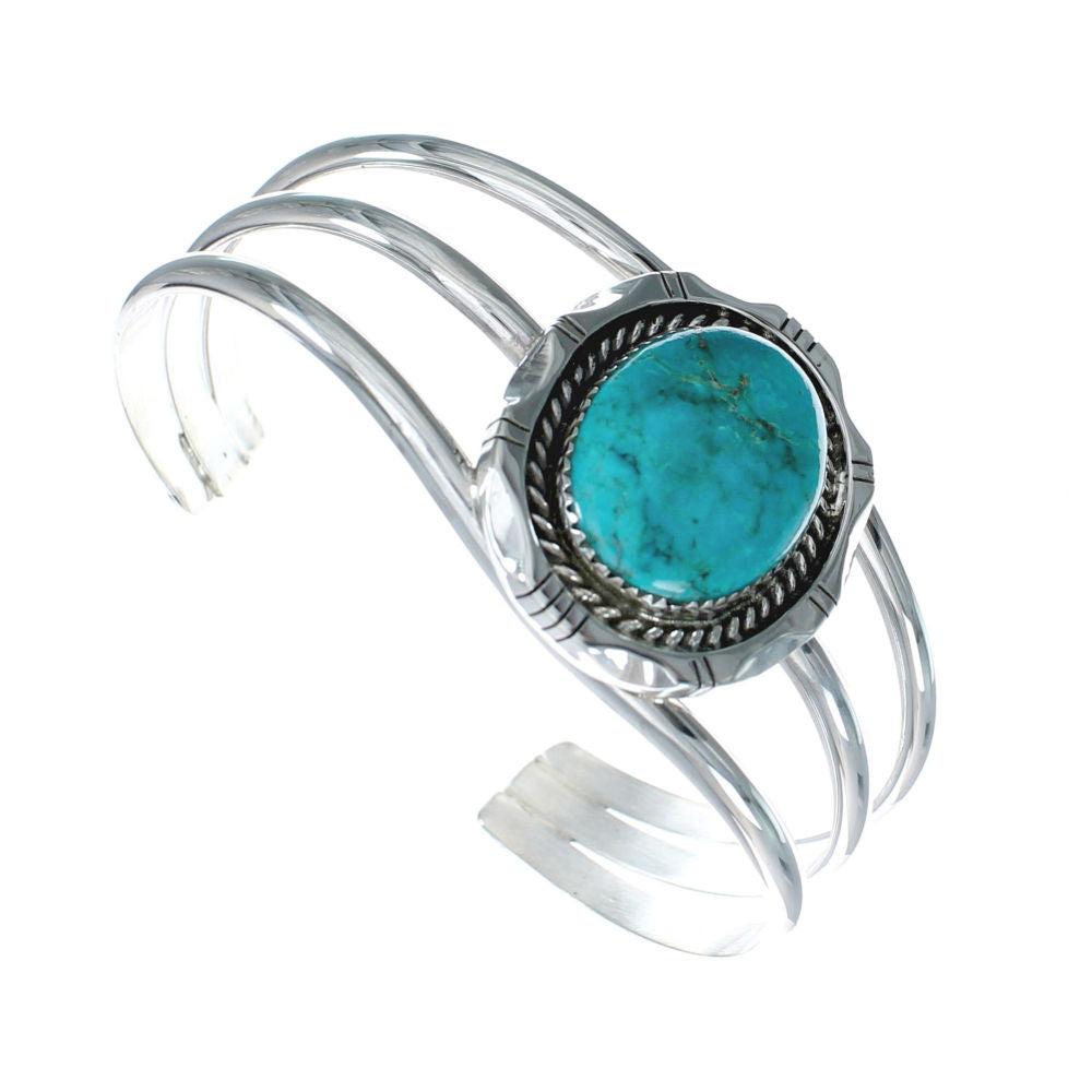Genuine Kingman Turquoise Sterling Silver Navajo Cuff Bracelet X10709 ...
