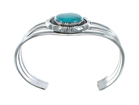 Genuine Kingman Turquoise Sterling Silver Navajo Cuff Bracelet X10709