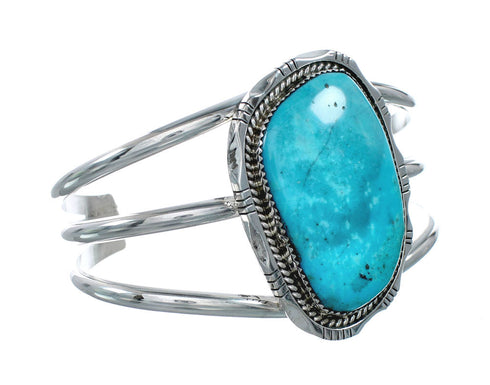 Native American Kingman Turquoise Sterling Silver Navajo Cuff Bracelet X10712