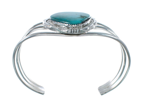 Authentic Navajo Kingman Turquoise Sterling Silver Cuff Bracelet X10714