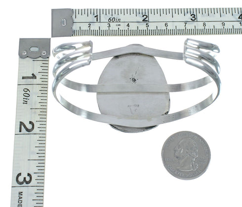 Authentic Navajo Kingman Turquoise Sterling Silver Cuff Bracelet X10714