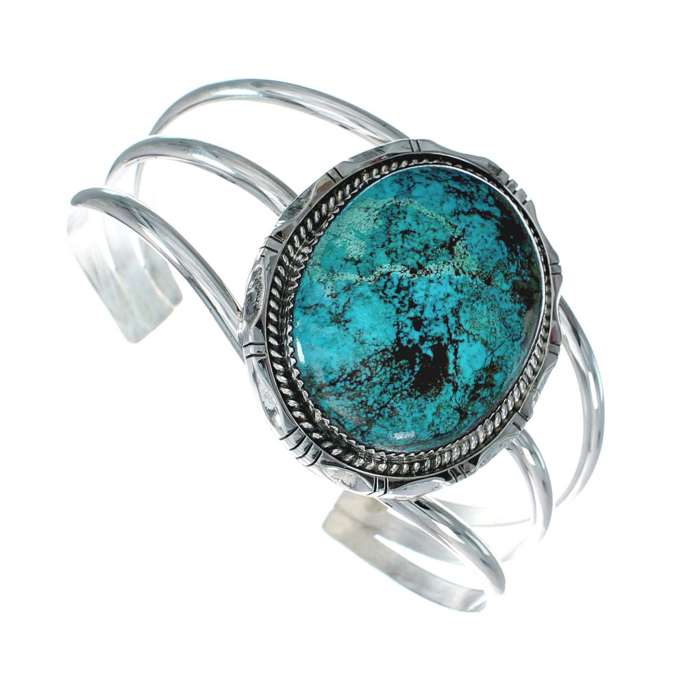 Genuine Navajo Kingman Turquoise Sterling Silver Cuff Bracelet X10715 ...