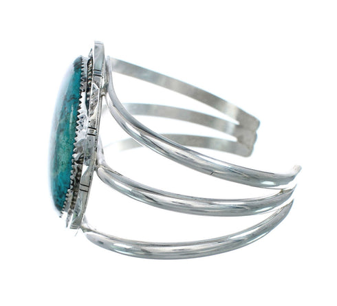 Genuine Navajo Kingman Turquoise Sterling Silver Cuff Bracelet X10715