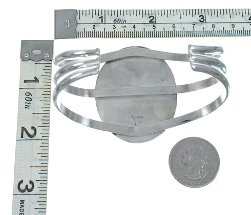 Genuine Navajo Kingman Turquoise Sterling Silver Cuff Bracelet X10715