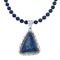 Sterling Silver And Lapis Navajo Bead Pendant Necklace Set X10687